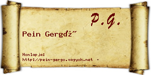 Pein Gergő névjegykártya